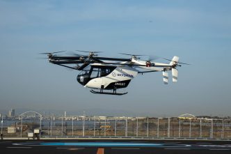 El eVTOL de SkyDrive durante su vuelo en la Expo 2025 de Osaka.