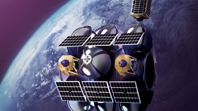 Aspecto que tendrá un satéite cisterna para reabastecer combustible a otros sat´lites en órbita.