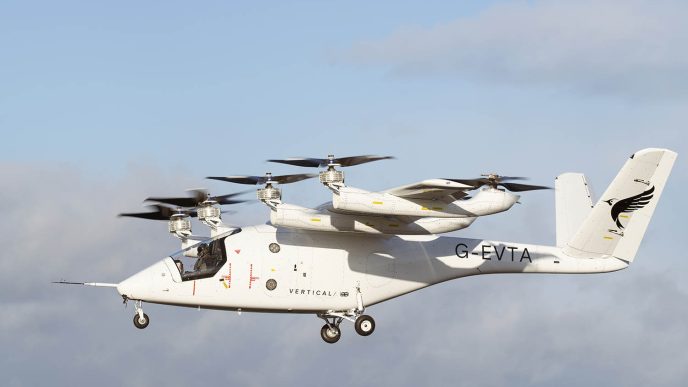 El prototipo del Vertical Aerospace VX-4 durante uno de sus vuelos de prueba.