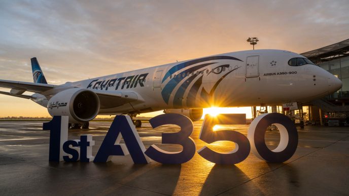 Egyptair recibe su primer Airbus A350.