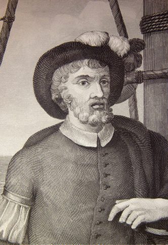 Juan Sebastian de Elcano en un grabado. En realidad no existe ninguna imagen real de este marino de Guetaria (hoy Guipuzcoa) .