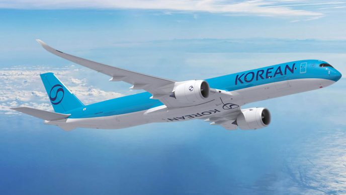 Airbus A350F con colors de Korean Air.