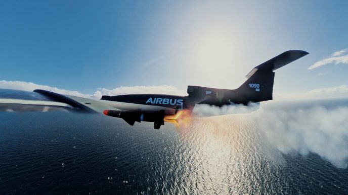 Lanzamiento del misil desde el Airbus Bird of Prey.