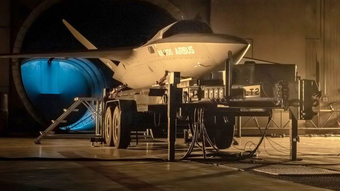 Uno de los dos Kratos Valkyrie sobre los que trabaja Airbus.