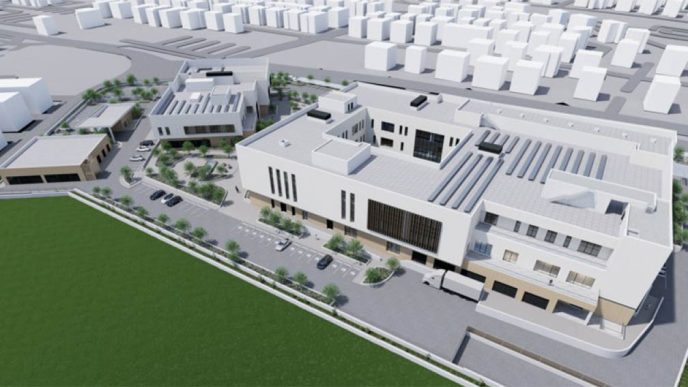 Modelo del aspecto que ofrecerá el nuevo centro de control aéreo de Baleares.