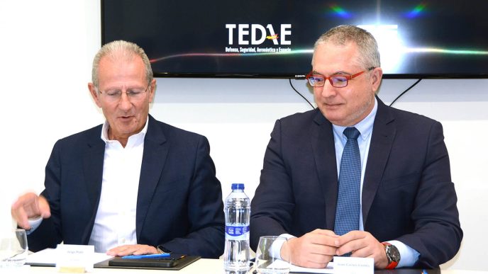 Jorge Potti (izquierda) y Juan Carlos Cortés en la presentación del Congreso del Espacio.