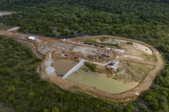 Trabajos en la zona de lanzamiento del PLD Space Miura 5 en el Centro Espacial de Guayana.