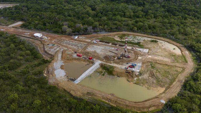 Trabajos en la zona de lanzamiento del PLD Space Miura 5 en el Centro Espacial de Guayana.