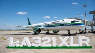 Entre las entegas de Airbus en mayo estuvo el primer A321XLR de Saudia.